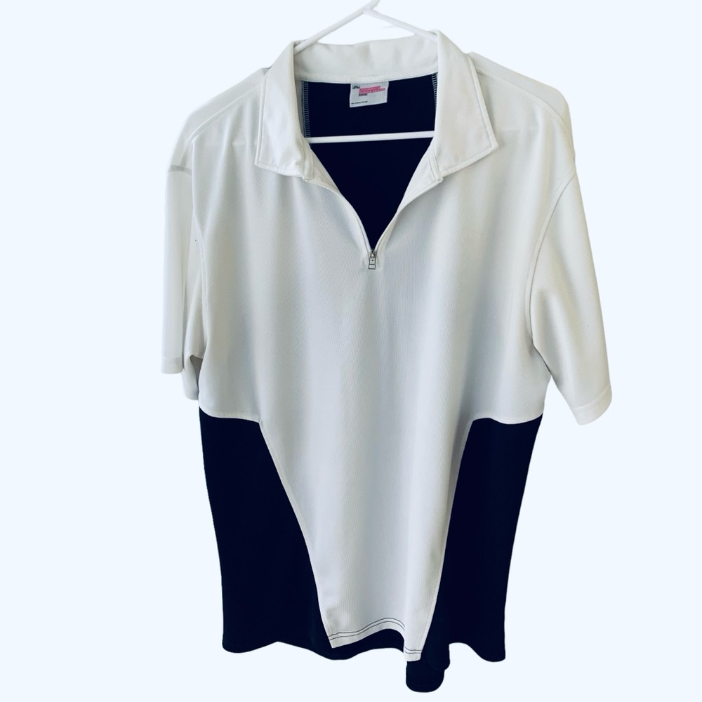 J. Lindeberg Polo Shirt Black and White Sz XL